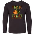 thumbnail image 3 of Inktastic Trick or Treat Now Gimme Candy with Halloween Pumpkin Long Sleeve Youth T-Shirt, 3 of 5