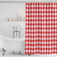 thumbnail image 4 of Red White Plaid Waterproof Fabric Shower Curtain,Modern Farmhouse Buffalo Check Gingham Waterproof Fabric Shower Curtain for Bathroom Curtains Bathtubs Shower Curtains with 12 Hooks Standard 60x72, 4 of 8