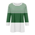 thumbnail image 4 of hxobax Striped 3/4 Sleeve Shirts for Womens Summer Tops Trendy Colorblock Tshirts Crewneck Tunic Top, 4 of 5