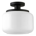 thumbnail image 1 of Henn&Hart 11"W Metal Semi Flush Mount Light in Blackened Bronze, 1 of 8