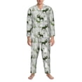 thumbnail image 3 of Goofa green plaid Moose tree for 2-piece Loungewear Set Men’s Sleepwear Set Soft PJs Cozy loungewear Comfy Sleep Set Winter Pajamas-Medium, 3 of 7