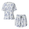 thumbnail image 5 of "Wukai Floral Butterfly Women's Pajama Set - Short-Sleeve Top and Shorts with Elastic Waistband and Pockets for Loungewear, Yoga, and Casual Wear-XX-Large, 5 of 8