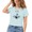 1-Blue, variant on Women Skeleton Hand Thumbs Up Crop Tee I am Fine Meme Shirt Drowning Bones Graphic Top Funny Dark Humor Summer Casual Tee
