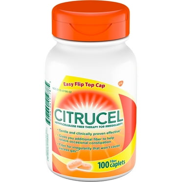 Citrucel Caplets Fiber Therapy for Occasional Constipation Relief, Unflavored, 100 Count