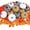 A, variant on Halloween Decorations 12 Pcs 0-8 Inch Mixed Artificial Pumpkins Black White Plaid Fabric Fake Pumpkins for Fall Thanksgiving Halloween Indoor Outdoor Decor