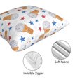 thumbnail image 4 of Throw Pillow Covers, Red Blue Stars Ice Cream Print Soft Square Pillow Cases with Invisible Zipper for Couch Bed Sofa, Farmhouse Fall Home Decor 18"x18", 4 of 7