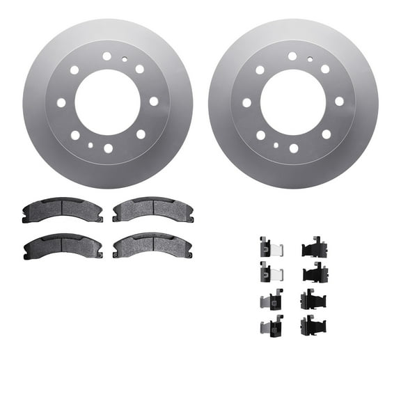 Dynamic Friction Company Rear Geospec Brake Rotors with 5000 Advanced Brake Pads includes Hardware 4512-48143