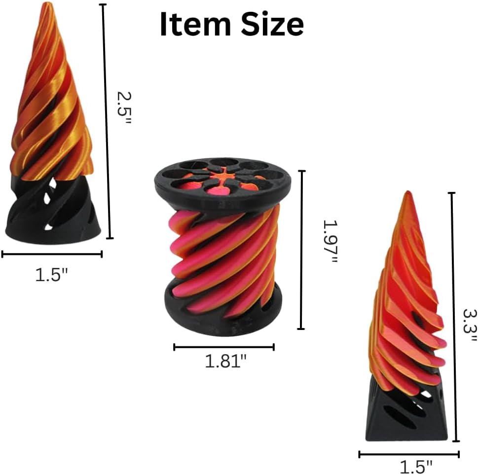 Lot de 3 jouets fidget impossibles en forme de cône spiralé, sculpture pyramidale à passage imprimée en 3D, mini jouet sensoriel pour soulager le Lot de 3 jouets fidget impossibles en forme de cône spiralé, sculpture pyramidale à passage imprimée en 3D, mini jouet sensoriel pour soulager le