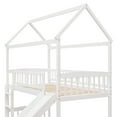 thumbnail image 6 of DreamBuck Wood Twin House Loft Bed with Slide, Pitched Roof and Guardrails, Twin Loft Bed for Adults, Teens, Twin Slide Bed for Boys and Girls, White, 6 of 7