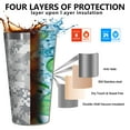 thumbnail image 3 of 16oz Tumblers Gray White Camo Pixel Pattern Stainless Steel Vacuum Insulated Double Wall Travel Tumbler Cups Mug with Lid and Straw,Cleaning Brush for Coffee,Tea, 3 of 4