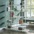 thumbnail image 2 of Hassch Bookcase, 70.87"H Freestanding Bookshelf, 5-Tier Display Wooden Storage Rack with Steel Frame for Living Room, Bedroom, White, 2 of 11
