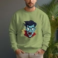thumbnail image 2 of Men's 100% Cotton Crew Neck Pullover Sweatshirt - Vampire Head, 2 of 15