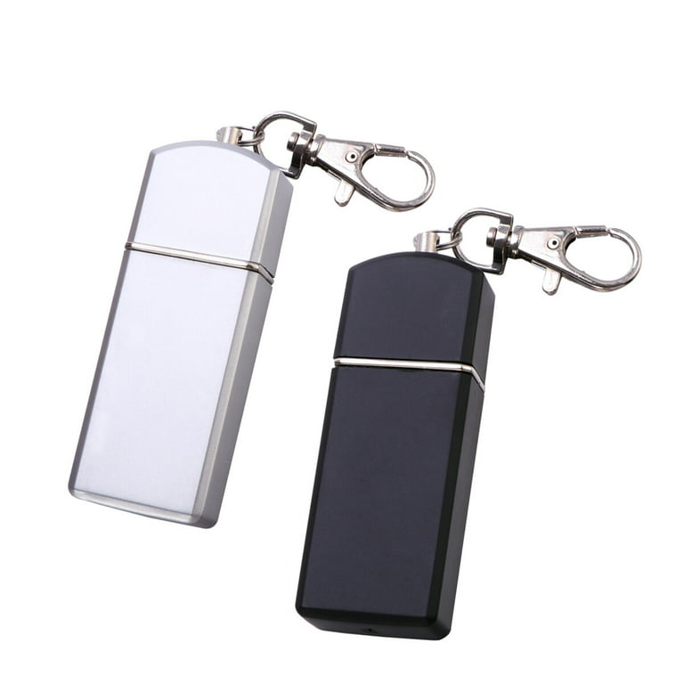 2 PCS Portable Ashtray Cigarette Ashtray for Outdoor Use Ash Holder Pocket  Smoking Ash Tray with Lid Key Chain for Outdoor Travelling (Black/ Silver)  