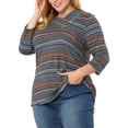 thumbnail image 1 of Top de punto de Rayas Boho Agnes Orinda Azul XL, 1 of 6
