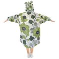 thumbnail image 2 of FORMRS Wearable Blanket Hoodie with Sleeves for Kids Cozy Flannel Sweatshirt, Retro Flower Print, 2 of 7