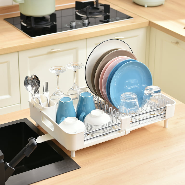 Klvied Dish Rack with Swivel Spout, Dish Drying Rack