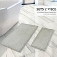 thumbnail image 2 of Juego de alfombras de baño BOANKODU, felpilla, 2 piezas, gris claro, 2 of 9