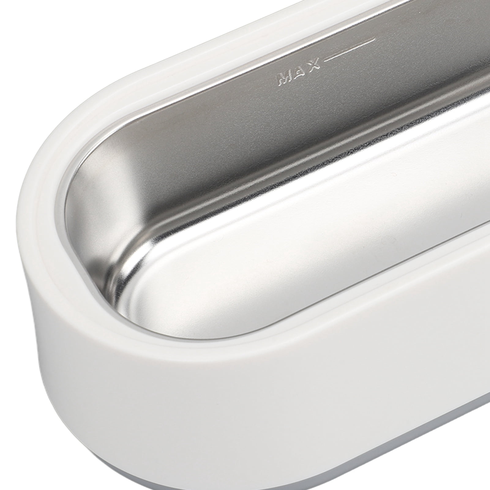 Riousery Professional Ultrasonic Jewelry Cleaner 440ml Portable Eyeglasses and Watch Cleaning Machine White and Grey High Frequency 45kHz 20W (8.3 x 2.3 inches / 21.2 x 5.8 cm)