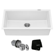 KRAUS® Quarza™ 31” Granite Undermount Single Bowl White Kitchen Sink