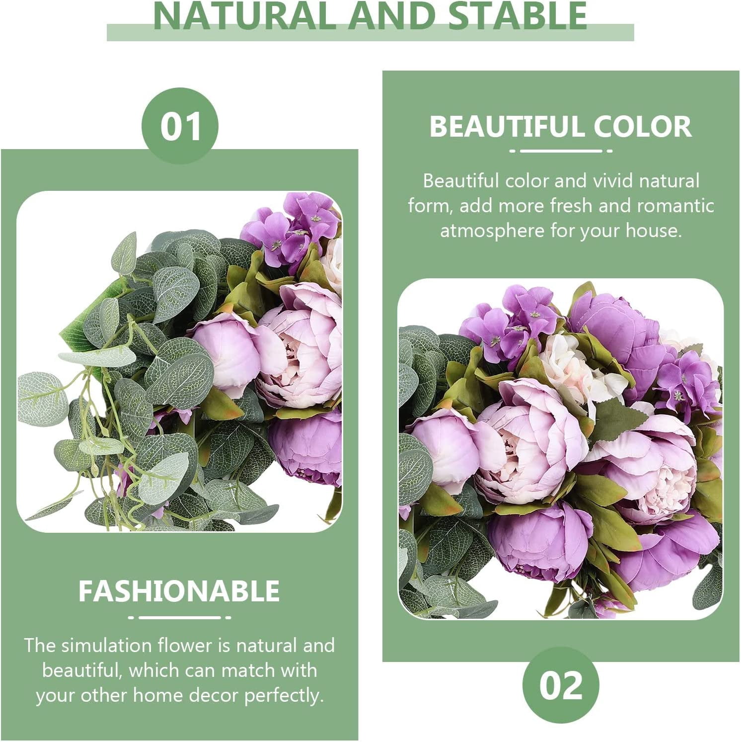 HAOSHICS Artificial Floral Peony Swag Fake Silk Flowers Swag Colorful Mixed Spring Floral Swag with Rose for Wedding Arch Table Centrepiece Hanging Home Mirror Wall Decor (Rose Red)