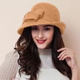 thumbnail image 2 of MEICHEN Women's Winter Elegant Cloche Hat Solid Color Bowler Hat Fall Fashion Soft Bucket Hat 1920s Accessories for Women, 2 of 4
