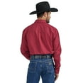 thumbnail image 2 of Wrangler Men's George Strait Collection Burgundy Button Down Shirt 112338105, 2 of 4