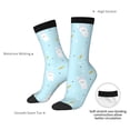 thumbnail image 4 of Fotbe Cute Bunny Pattern Long Socks for Men & Women – Breathable & Stretchy Compression Socks, Ideal for Running, Travel, and Everyday Wear Size 5-11, 4 of 6