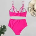 thumbnail image 2 of KaLI_store Tummy Control Swimsuits for Women Bikini Sets for Women Binding Trim Ring Halter String Thong Bikini Bathing Suits 2 Piece Swimsuit Pink,M, 2 of 5