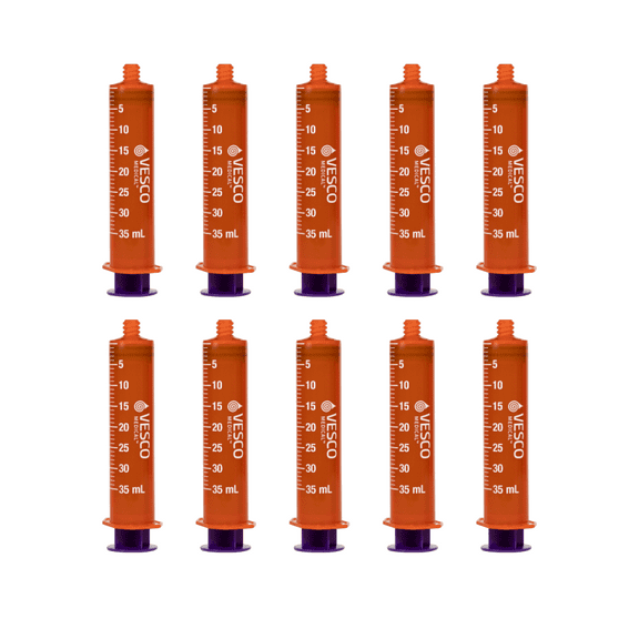 Vesco Medical ENFit Amber Syringes 35ml - Pack of 10