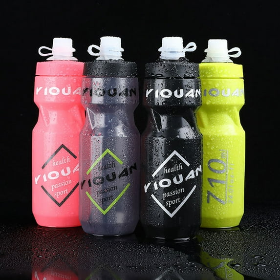 Cheers.US Bike Water Bottle Sports Squeeze Ultralight Sports Road Mountain Bicycle Bottle for Cycling Drinking Cup with Dust Cover for Outdoor Sports