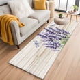 thumbnail image 2 of Dragonfly Lavender Runner Rugs 2x6 ft Purple Floral Vintage Wood Grain Washable Hallway Rugs Non-Slip Floor Mats Absorbent Carpet Bedside Runners for Bedroom Kitchen Bathroom Laundry Room, 2 of 9