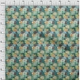 thumbnail image 4 of oneOone Cotton Cambric Teal Green Fabric Florals Fabric For Sewing Printed Craft Fabric By The Yard 56 Inch Wide, 4 of 5