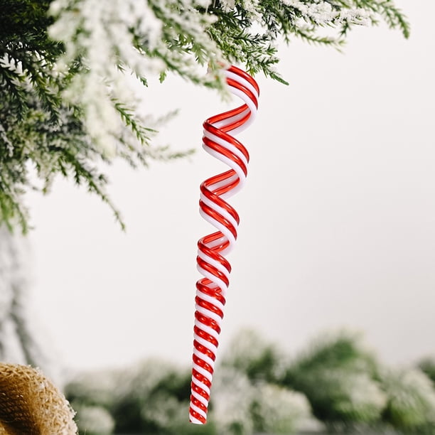 onlyliua Liquidación de Ahorro de Verano Adornos Navideños Colgante de Caramelo Rojo y Blanco Colgante de Piruleta