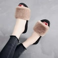 thumbnail image 3 of Women's Fuzzy Faux Fur Memory Foam Cozy Flat Spa Slide Slippers Comfy Open Toe Slip On House Shoes Sandals, 3 of 4