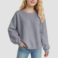 thumbnail image 2 of Gubotare Sweatshirts for Teens No Hood Sweatshirt Outfit Crewneck Pullover Baby Fall Clothes Size 13-14 (Dark Gray,13-14 Years), 2 of 5