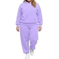 thumbnail image 2 of Lumtrix Sweatsuits Women 2 Piece Outfit Oversized Hooded Sweatshirt Matching Baggy Sweatpants Y2k Lounge Jogging Tracksuit Fall Fashion Sets Light Purple 2XL, 2 of 4