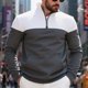 thumbnail image 4 of pstuiky camisetas de manga larga para hombre, Sudadera con capucha informal de manga larga con cuello alto y bolsillo y media cremallera para hombre Tops casuales para hombres xl, 4 of 9