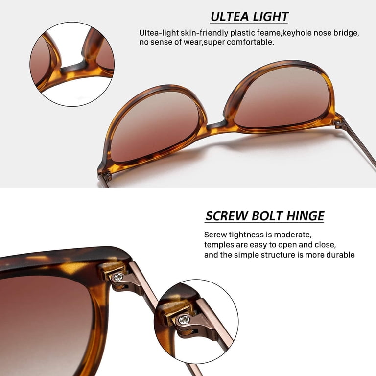 QiShi Vintage Round Sunglasses, Leopard Print photo 6