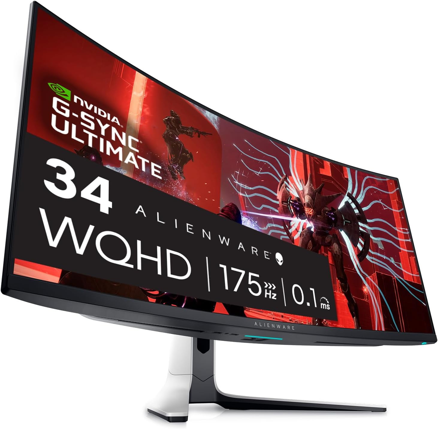 Alienware AW3423DW Lunar Light, 34.18in Curved Gaming Monitor, QD