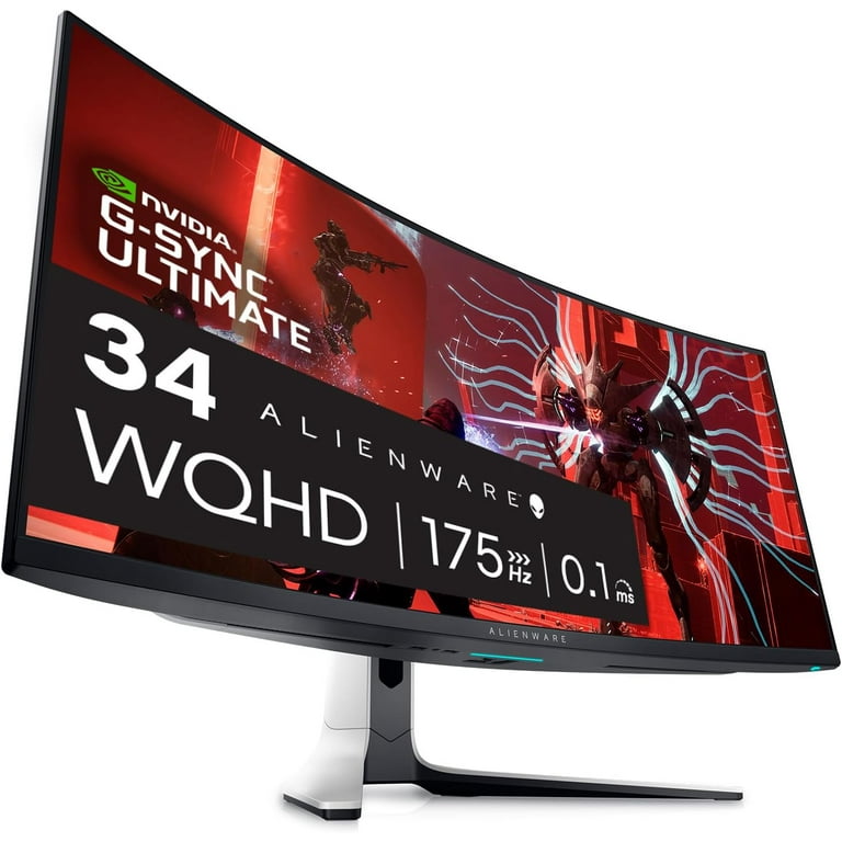 Alienware AW3423DW Lunar Light, 34.18in Curved Gaming Monitor, QD
