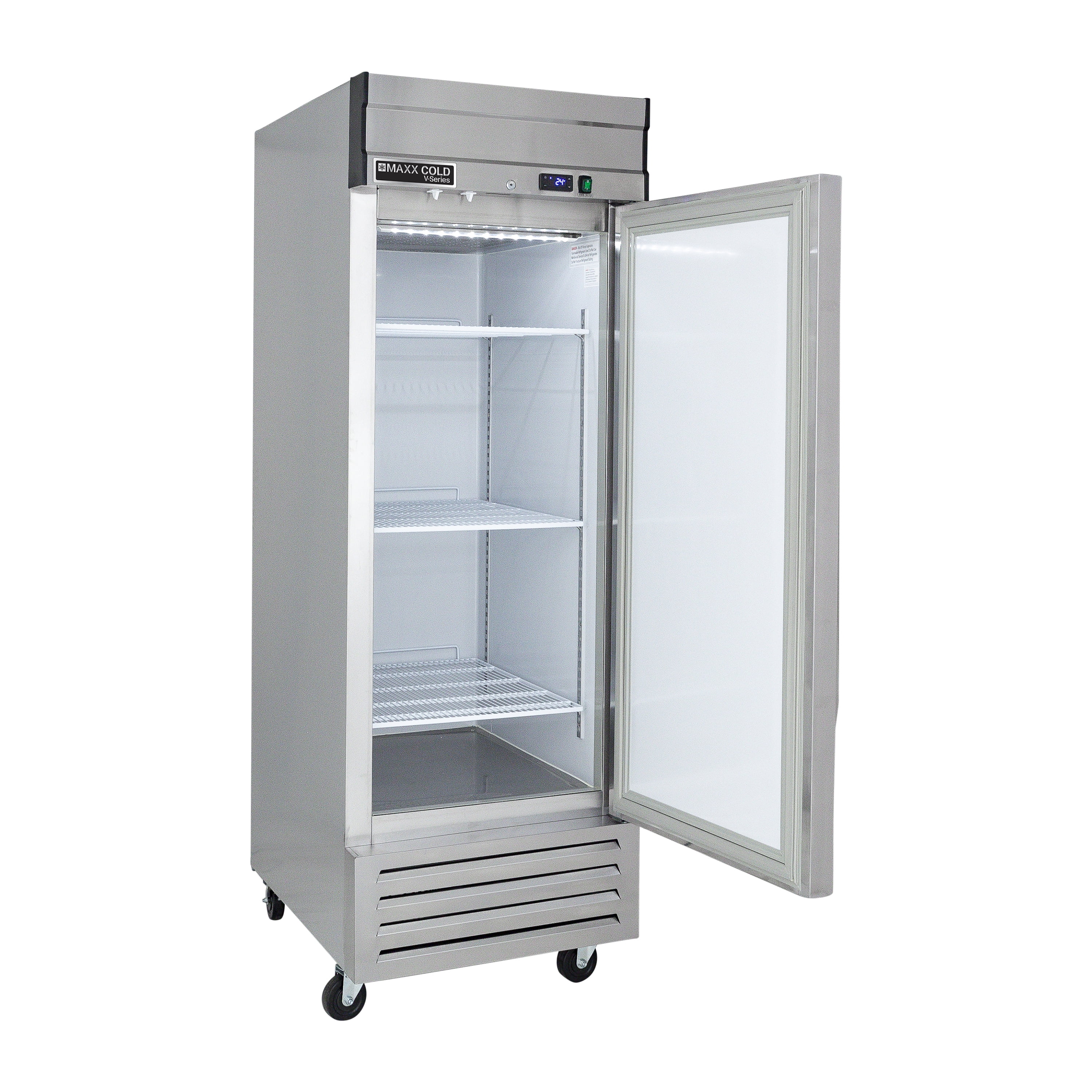 Maxx Cold V-Series 1 Door Reach-In Freezer, Bottom Mount, 27"W, 19 cu. ft. Storage Capacity, in Stainless Steel (MVF-23FDHC)
