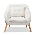 thumbnail image 2 of Baxton Studio Transitional Grey Velvet Fabric Upholstered and Natural Wood Finished Armchair, 2 of 2