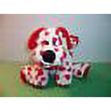 Ty Pluffies - SWEETLY  Puppy Dog  Plush (White Red Hearts )(NEW WITH TAG)