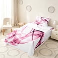 thumbnail image 3 of Manfei Abstract Artwork Twin Sheets, Gradient Bedding, Pink, Gray Reversible 3-Piece1 Flat Sheet + 1 Fitted Sheet + 1 Pillowcase, 3 of 6
