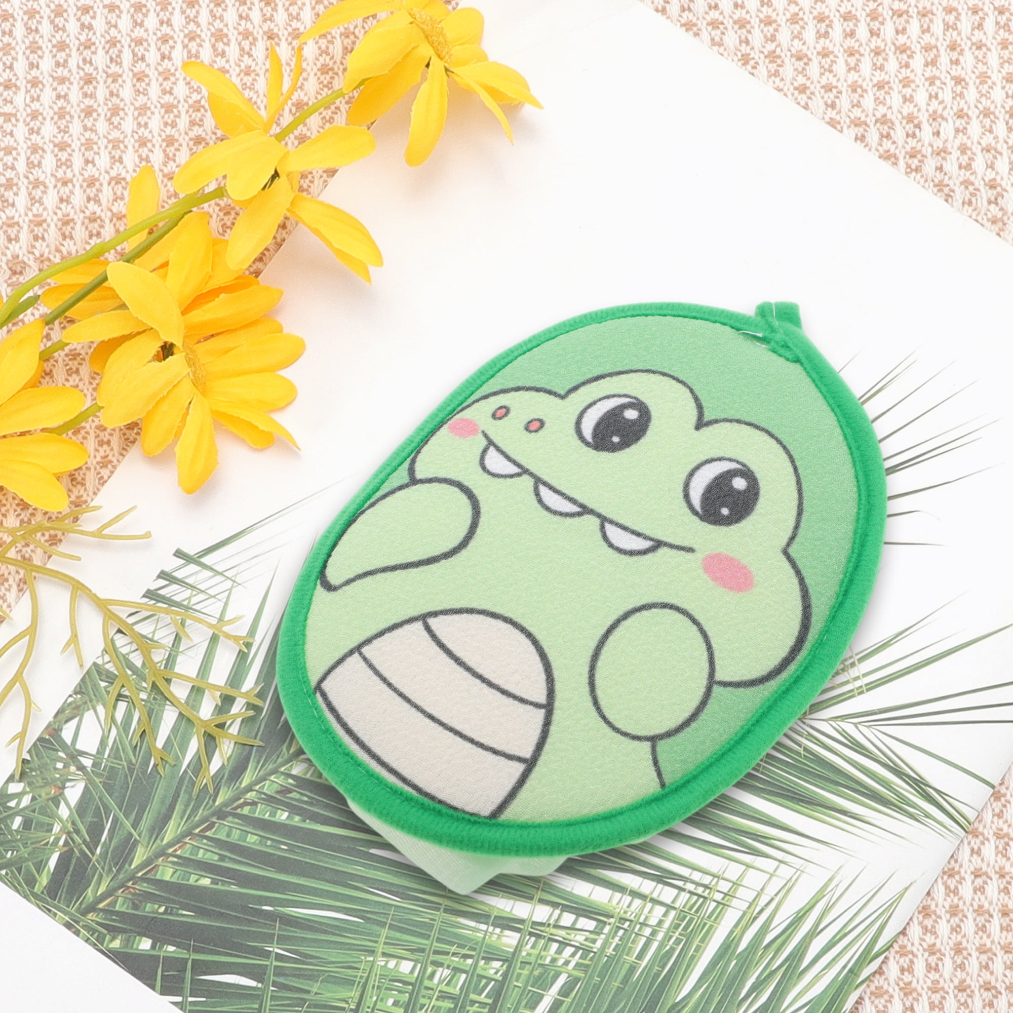 Unique Bargains Cartoon Bath Shower Loofah Sponge Green 1 Pc