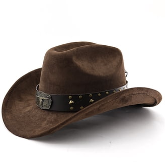Wide Brim Felt Cowboy Hat for Women Men Western Suede Cowboy  display picture 3