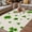 Green, variant on St. Patrick's Day Outdoor Rug for Patio/Deck/Porch, Non-Slip Large Area Rug 4 x 6 Ft, Spring Lucky Shamrock Black White Plaid Indoor Outdoor Rugs Washable Area Rugs, Camping Rug Carpet Runner