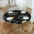 thumbnail image 3 of Round Fitted Tablecloth with Elastic Dog Paw Print Round Outdoor Tablecloths Fitted Table Covers for Round Tables Waterproof Reusable Vinyl Table Cloth for Indoor and Outdoor 62"-68", 3 of 7