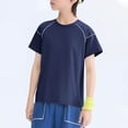 thumbnail image 5 of Mgmyaa Summer Boys & Girls Tops Kids Dry-Fit T-Shirts Solid Black Short Sleeve Crew Neck Ventilated Boys & Girls Tops Activewear Tees for Ages 3-15, 5 of 7