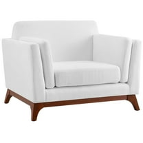 Modway Chance Modern Fabric Upholstered Accent Chair in White